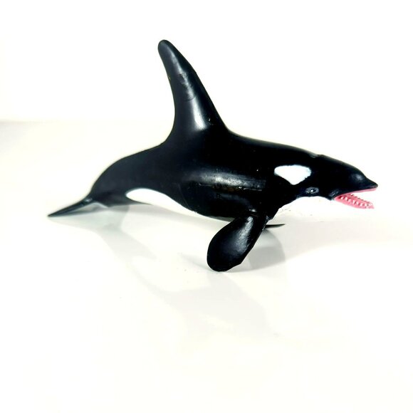 Vintage Safari 1996 Orca Killer Whale Figurine Marine Ocean Animal Toy - Picture 1 of 4